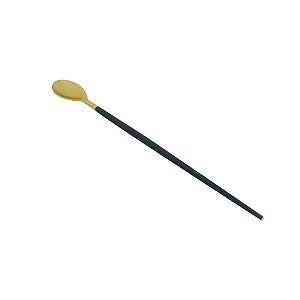 COLHER AÇO INOX BAILARINA KYOTO DOURADO/AZUL 30cm