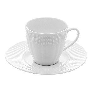 CJ 6 XÍCARAS CAFÉ PORCELANA C/PIRES EDIRNE BRANCO 115ml