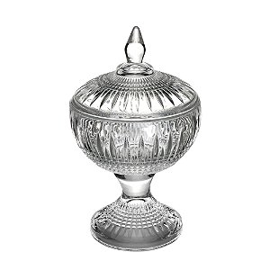 POTICHE DECORATIVA CRISTAL C/PÉ QUEEN 11x18cm