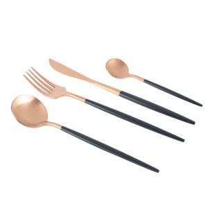 FAQUEIRO 24PC AÇO INOX KYOTO ROSÉ GOLD/PRETO