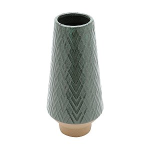 VASO DECORATIVO CERÂMICA VERDE 14x29cm