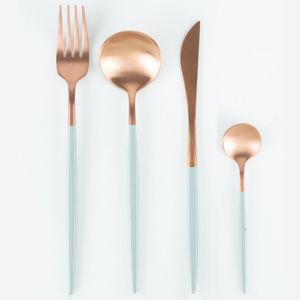 FAQUEIRO 24PC AÇO INOX KYOTO ROSÉ GOLD/MINT