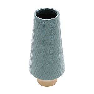 VASO DECORATIVO CERÂMICA AZUL 14x29cm