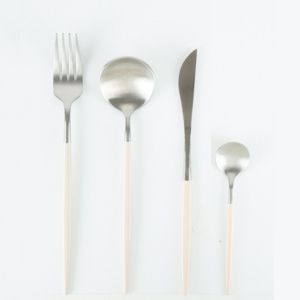 FAQUEIRO 24PC AÇO INOX KYOTO INOX/OFF WHITE
