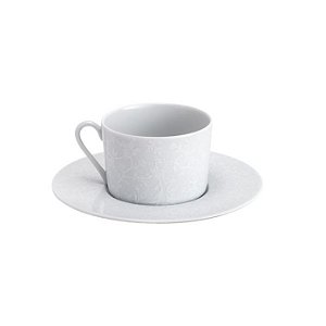 CJ 6 XÍCARAS CHÁ PORCELANA PIRES LIMOGES ZEN FLEUR 220ml
