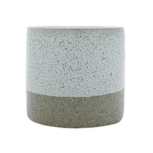 VASO DECORATIVO PORCELANA CINZA 14x14cm