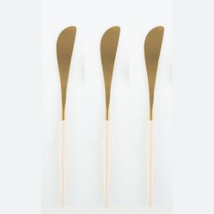 CJ 3 ESPÁTULAS AÇO INOX KYOTO DOURADO/OFF WHITE
