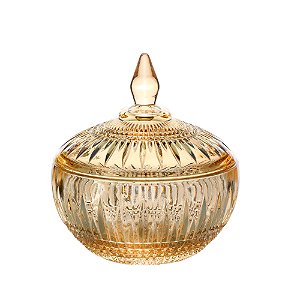 POTICHE DECORATIVO CRISTAL QUEEN ÂMBAR 14x15cm