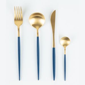 FAQUEIRO 24PC AÇO INOX KYOTO DOURADO/AZUL
