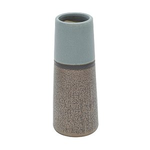 VASO DECORATIVO CERÂMICA CINZA/MARROM 6x15cm