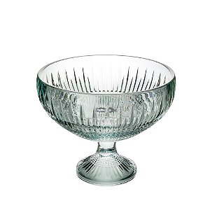 CENTRO DE MESA CRISTAL C/PÉ QUEEN VERDE 25x20cm