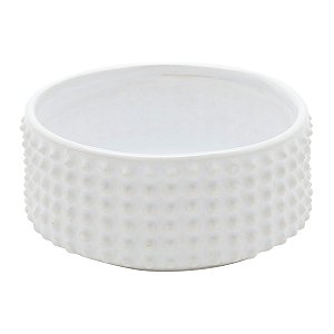 VASO DECORATIVO CERÂMICA BRANCO 16x7cm