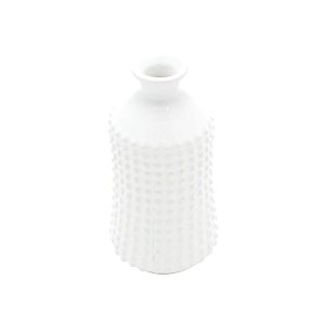 VASO DECORATIVO CERÂMICA BRANCO 8x15cm