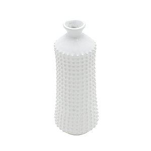 VASO DECORATIVO CERÂMICA BRANCO 10x25cm