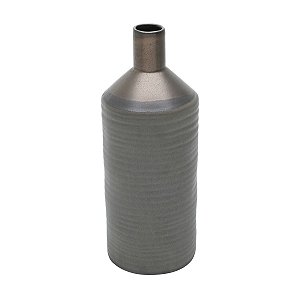 VASO DECORATIVO CERÂMICA CINZA 11x29cm