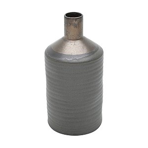 VASO DECORATIVO CERÂMICA CINZA 10x21cm