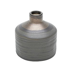 VASO DECORATIVO CERÂMICA CINZA 9x9cm