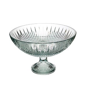 CENTRO DE MESA CRISTAL C/PÉ QUEEN VERDE 30x19cm