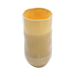 VASO DECORATIVO CERÂMICA AMARELO 15x29cm