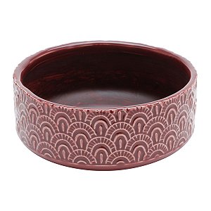 VASO DECORATIVO CERÂMICA VERMELHO/BRANCO 16x7cm