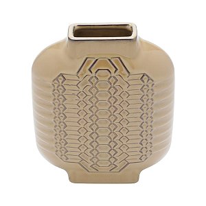 VASO DECORATIVO CERÂMICA AREIA 19x8x20cm