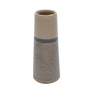 VASO DECORATIVO CERÂMICA MARROM/AREIA 6x15cm