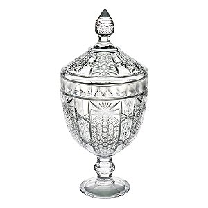 POTICHE DECORATIVA CRISTAL C/PÉ PRINCESS 15x32cm