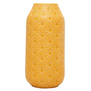 VASO DECORATIVO CERÂMICA AMARELO 11x23cm