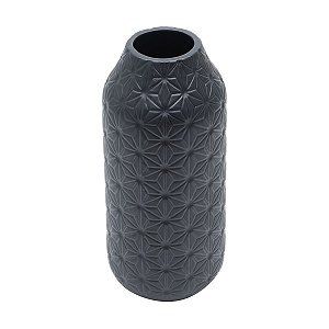 VASO DECORATIVO CERÂMICA PRETO 14x31cm