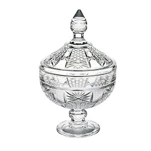 POTICHE DECORATIVA CRISTAL C/PÉ PRINCESS 15x24cm