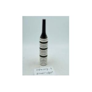 VASO DECORATIVO CERÂMICA PRETO/BRANCO 6x36cm