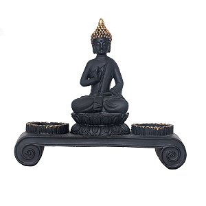 PORTA VELAS POLIRESINA BUDA 23x8x20cm