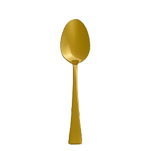 CJ 6 COLHERES AÇO INOX P/CHÁ BERNA DOURADO