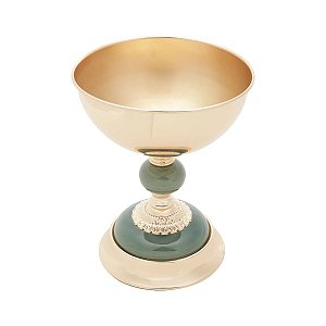CENTRO DE MESA METAL DOURADO/VERDE 20x26cm