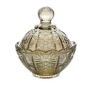 POTICHE DECORATIVO CRISTAL PRINCESS CHAMPANHE 11x11cm