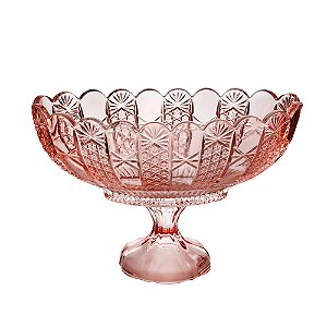 CENTRO DE MESA CRISTAL C/PÉ PRINCESS ROSA 29x20cm