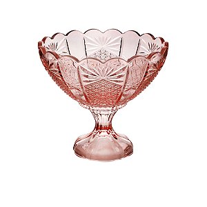 CENTRO DE MESA CRISTAL C/PÉ PRINCESS ROSA 22x19cm