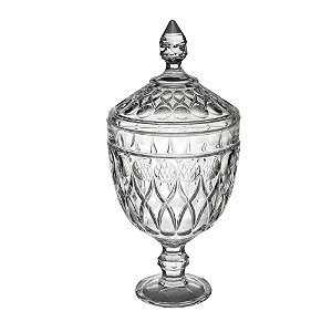 POTICHE DECORATIVA CRISTAL C/PÉ ANGEL 15x32cm