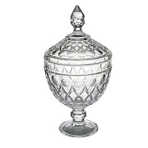 POTICHE DECORATIVA CRISTAL C/PÉ ANGEL 15x28cm