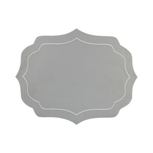 JOGO AMERICANO 2PC ALGODÃO BORDADO CINZA/BRANCO 37x47cm