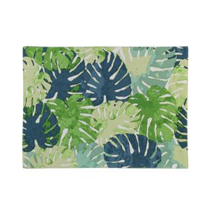 JOGO AMERICANO 2PC ALGODÃO FOLHAS VERDE 33x45cm