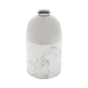 VASO DECORATIVO CERÂMICA MARBLE BRANCO 9x16cm