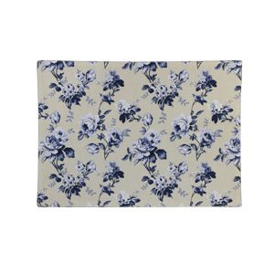JOGO AMERICANO 2PC ALGODÃO FLORES AZUL 33x45cm