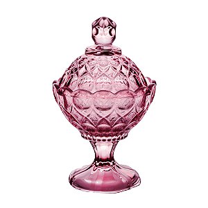 POTICHE DECORATIVA CRISTAL C/PÉ ANGEL ROXO 11x16cm