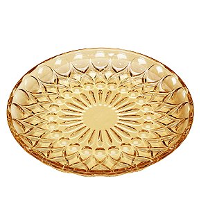 CJ 6 PRATOS CRISTAL SOBREMESA ANGEL ÂMBAR 20cm