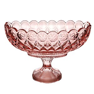 CENTRO DE MESA CRISTAL C/PÉ ANGEL ROSA 29x20cm
