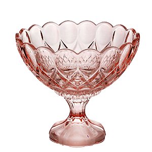 CENTRO DE MESA CRISTAL C/PÉ ANGEL ROSA 22x19cm