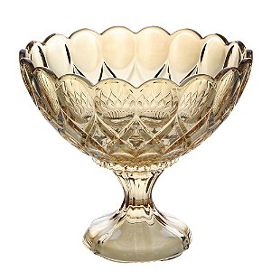 CENTRO DE MESA CRISTAL C/PÉ ANGEL ÂMBAR 22x19cm