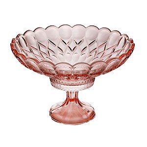 CENTRO DE MESA CRISTAL C/PÉ ANGEL ROSA 32x19cm