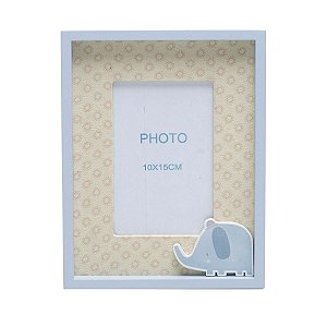 PORTA-RETRATO MADEIRA ELEFANTE AZUL 10x15cm